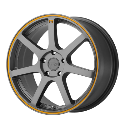 Motegi - Motegi Wheels MR132 17x7 5x112 40mm Matte Gray/Orange; MR13277057440