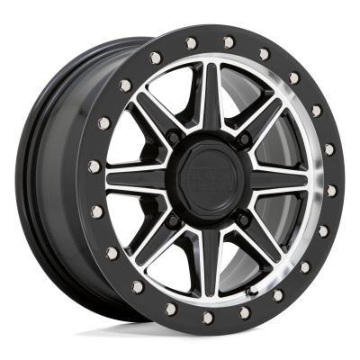Black Rhino Hard Alloys - UTV - Black Rhino Wheels WEBB UTV 15x7 4x110 36mm Black/Machined; 1570WEB364110F80