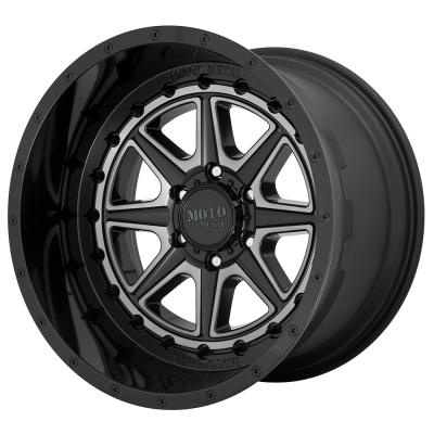 Moto Metal - Moto Metal MO801 PHANTOM 24x12 6x5.5 -44mm Gloss Black/Gray Tint; MO80124268444N