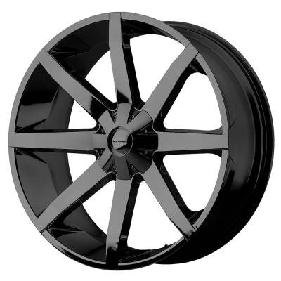 KMC - KMC Wheels KM651 SLIDE 22x9.5 5x5.0/5.5 15mm Gloss Black; KM65122935315
