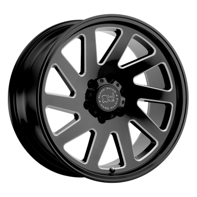 Black Rhino Hard Alloys - Black Rhino Wheels THRUST 22x12 8x180 -44mm Gloss Black/Milled; 2212THR-48180B25