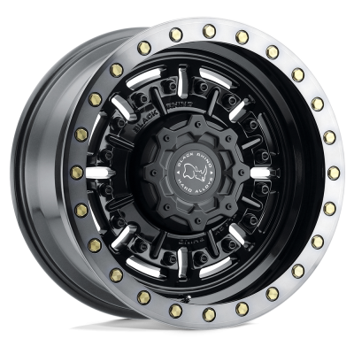 Black Rhino Hard Alloys - Black Rhino Wheels ABRAMS 20x9.5 8x6.5 -18mm Black/Machined; 2095ABR-88165B22