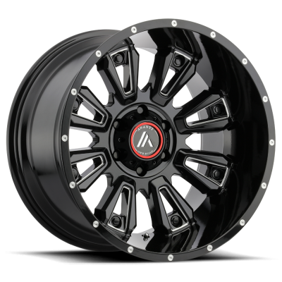 Asanti - Asanti AB808 BLACKHAWK 20x9 8x6.5 18mm Black Gloss & Machined; AB808-20908018GB