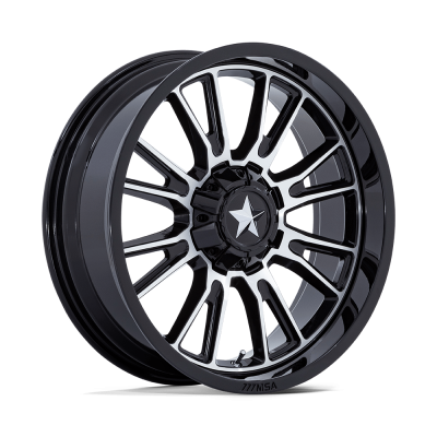 MSA Offroad Wheels - MSA Wheels M51 THUNDERLIPS 14x7 4x137/156 10mm Black/Machined; MA051BD14704A10