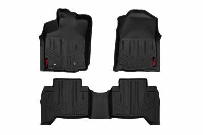 Rough Country Suspension Systems - Rough Country Front/Rear Floor Liners-Black, for 16-23 Tacoma Double; M-71216