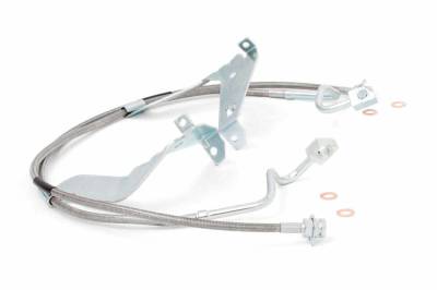 Rough Country Suspension Systems - Rough Country Front SS Brake Lines, 08-16 Ford Super Duty 4"-6" Lift; 89710