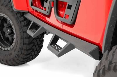 Rough Country Suspension Systems - Rough Country Contoured Drop Step Nerf Bars-Black, for Gladiator JT; 90762