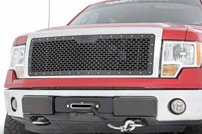 Rough Country Suspension Systems - Rough Country Front Mesh Grille Insert -Black, 09-14 Ford F-150; 70229