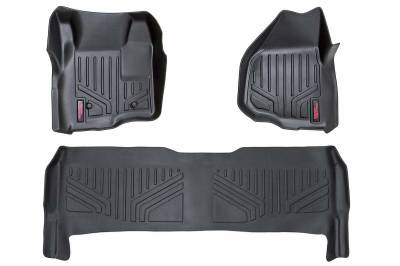 Rough Country Suspension Systems - Rough Country Front/Rear Floor Liners-Black, 11-16 Super Duty Crew; M-51223
