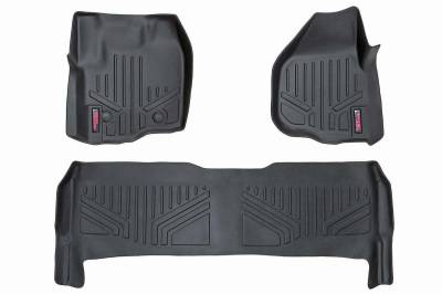 Rough Country Suspension Systems - Rough Country Front/Rear Floor Liners-Black, 12-16 Super Duty Crew; M-51213