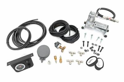 Rough Country Suspension Systems - Rough Country Rear Air Spring Air Compressor Kit w/ Gauge; 10100