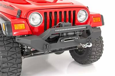 Rough Country Suspension Systems - Rough Country Rock Crawler Front Winch Bumper-Black, for Wrangler TJ; 10595