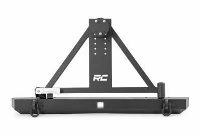 Rough Country Suspension Systems - Rough Country Rear Bumper w/ Tire Carrier-Black, for Wrangler TJ; 10592A