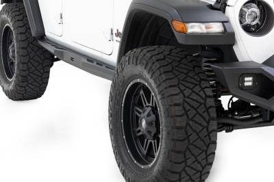 Rough Country Suspension Systems - Rough Country Heavy Duty Rock Sliders-Black, for Wrangler JL 4dr; 90801