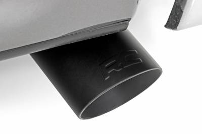 Rough Country Suspension Systems - Rough Country Clamp-On Single Exhaust Tip-Black 2.5"-3" Inlet; 96004