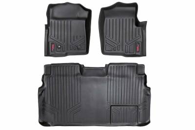 Rough Country Suspension Systems - Rough Country Front/Rear Floor Liners-Black, 09-12 Ford F-150 Crew; M-50912