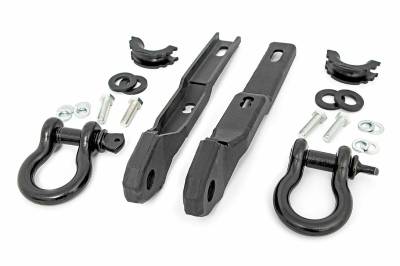 Rough Country Suspension Systems - Rough Country Front Tow Hook/D-Ring Kit-Black, for 17-24 Titan; RS160