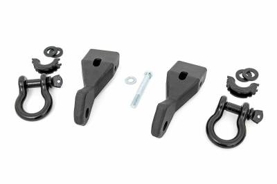 Rough Country Suspension Systems - Rough Country Front Tow Hook/D-Ring Kit-Black 07-13 Silverado/Sierra 1500; RS156