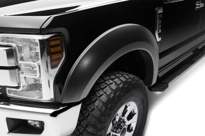 Bushwacker - Bushwacker Extend-a-Fender Front Fender Flares-Black, Super Duty; 20087-02