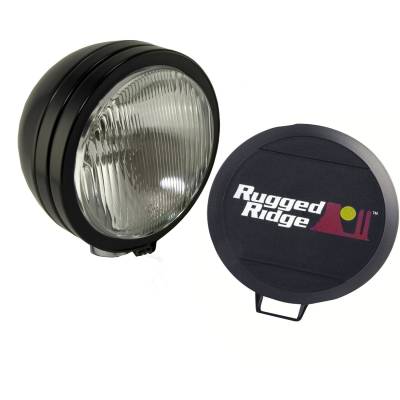 Rugged Ridge - Rugged Ridge 15205.02 5-Inch Round HID Off Road Fog Light Black Steel Housing