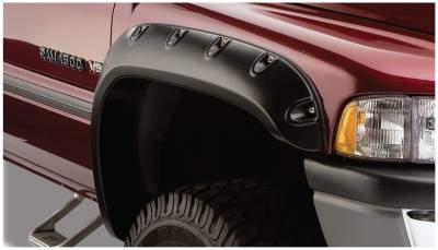 Bushwacker - Bushwacker Pocket Style Front/Rear Fender Flares-Black, for Dodge Ram; 50907-02