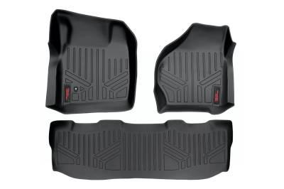 Rough Country Suspension Systems - Rough Country Front/Rear Floor Liners-Black, 99-07 Super Duty Crew; M-52002