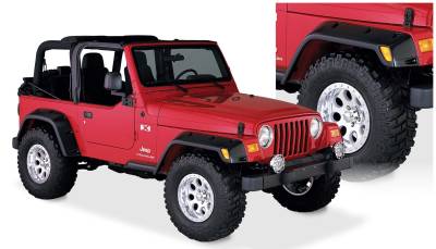 Bushwacker - Bushwacker Pocket Style Front/Rear Fender Flares-Black, for Jeep TJ; 10908-07