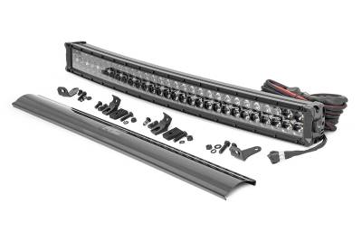 Rough Country Suspension Systems - Rough Country Black Series 30" Dual Row LED DRL Light Bar, EACH; 72930BDA
