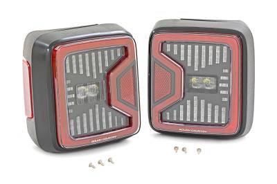 Rough Country Suspension Systems - Rough Country Rear LED Tail Lights-Smoked, for Wrangler JL; RCH5900