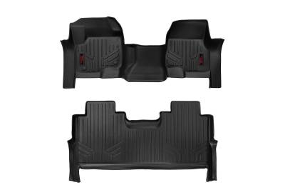 Rough Country Suspension Systems - Rough Country Front/Rear Floor Liners-Black, 17-24 Super Duty Crew; M-51173