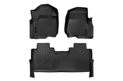 Rough Country Suspension Systems - Rough Country Front/Rear Floor Liners-Black, 17-24 Super Duty Crew; M-51712