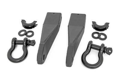 Rough Country Suspension Systems - Rough Country Front Tow Hook/D-Ring Kit-Black, 20-24 Sierra 2500HD; RS159