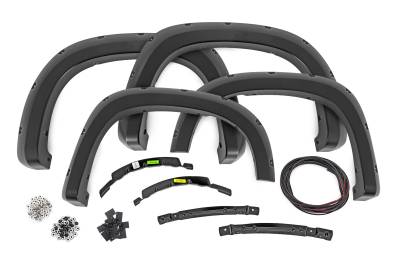 Rough Country Suspension Systems - Rough Country Pocket Fender Flares-Black, 22-24 Silverado 1500; F-C12211-GBA