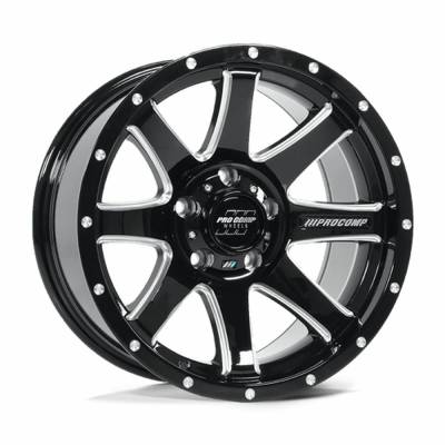 Pro Comp Alloys - Pro Comp Wheels PA76 PATRIOT 17x9 5x5.0 -6mm Gloss Black/Milled; PXA8176-7973