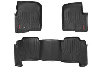 Rough Country Suspension Systems - Rough Country Front/Rear Floor Liners-Black, 04-08 Ford F-150 Crew; M-50412