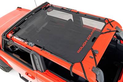 Rough Country Suspension Systems - Rough Country Extended Mesh Bikini Top-Black, 21-24 Bronco 4dr; 85116