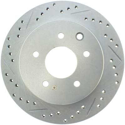 StopTech - StopTech 227.42077R Select Sport Cross-Drilled & Slotted Disc Brake Rotor