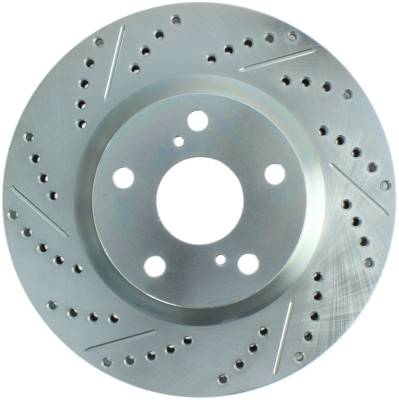 StopTech - StopTech 227.44146R Select Sport Cross-Drilled & Slotted Disc Brake Rotor