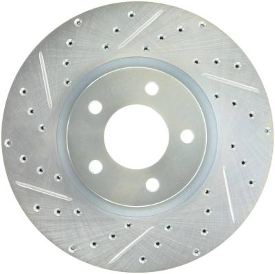 StopTech - StopTech 227.45078R Select Sport Cross-Drilled & Slotted Disc Brake Rotor