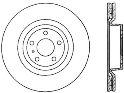 StopTech - StopTech 128.33124L Sport Cross-Drilled Disc Brake Rotor for 08-12 S4 S5