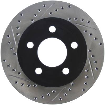 StopTech - StopTech 127.67045R Sport Cross-Drilled & Slotted Disc Brake Rotor