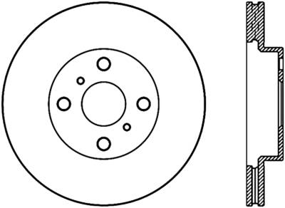 StopTech - StopTech 128.44143R Sport Cross-Drilled Disc Brake Rotor for iQ Prius C Yaris
