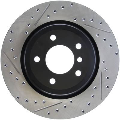 StopTech - StopTech 127.34080R Sport Cross-Drilled & Slotted Disc Brake Rotor