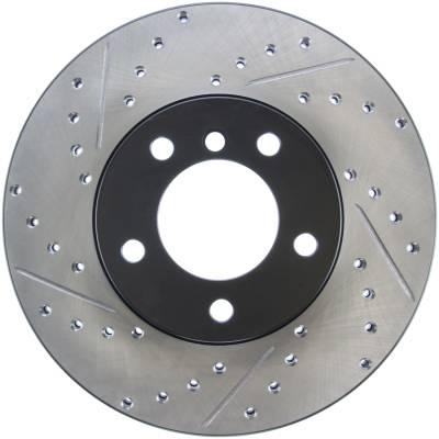 StopTech - StopTech 127.34108R Sport Cross-Drilled & Slotted Disc Brake Rotor