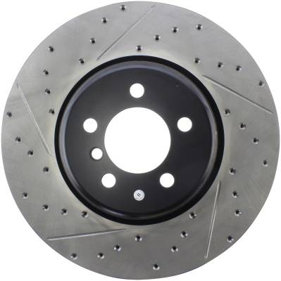 StopTech - StopTech 127.34144R Sport Cross-Drilled & Slotted Disc Brake Rotor