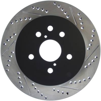 StopTech - StopTech 127.44141L Sport Cross-Drilled & Slotted Disc Brake Rotor