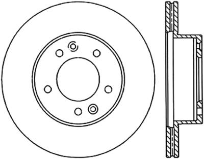 StopTech - StopTech 127.45022R Sport Cross-Drilled & Slotted Disc Brake Rotor for RX-7