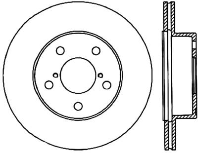 StopTech - StopTech 127.47023R Sport Cross-Drilled & Slotted Disc Brake Rotor