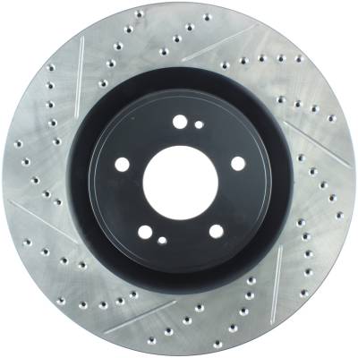 StopTech - StopTech 127.46076R Sport Cross-Drilled & Slotted Disc Brake Rotor for Lancer