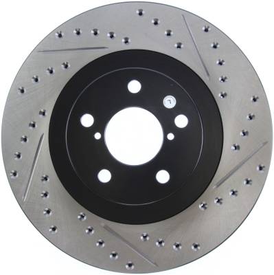 StopTech - StopTech 127.47018L Sport Cross-Drilled & Slotted Disc Brake Rotor